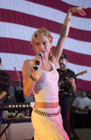 Murphy performing for the troops