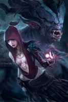 The character, Morrigan from the Dragon Age series