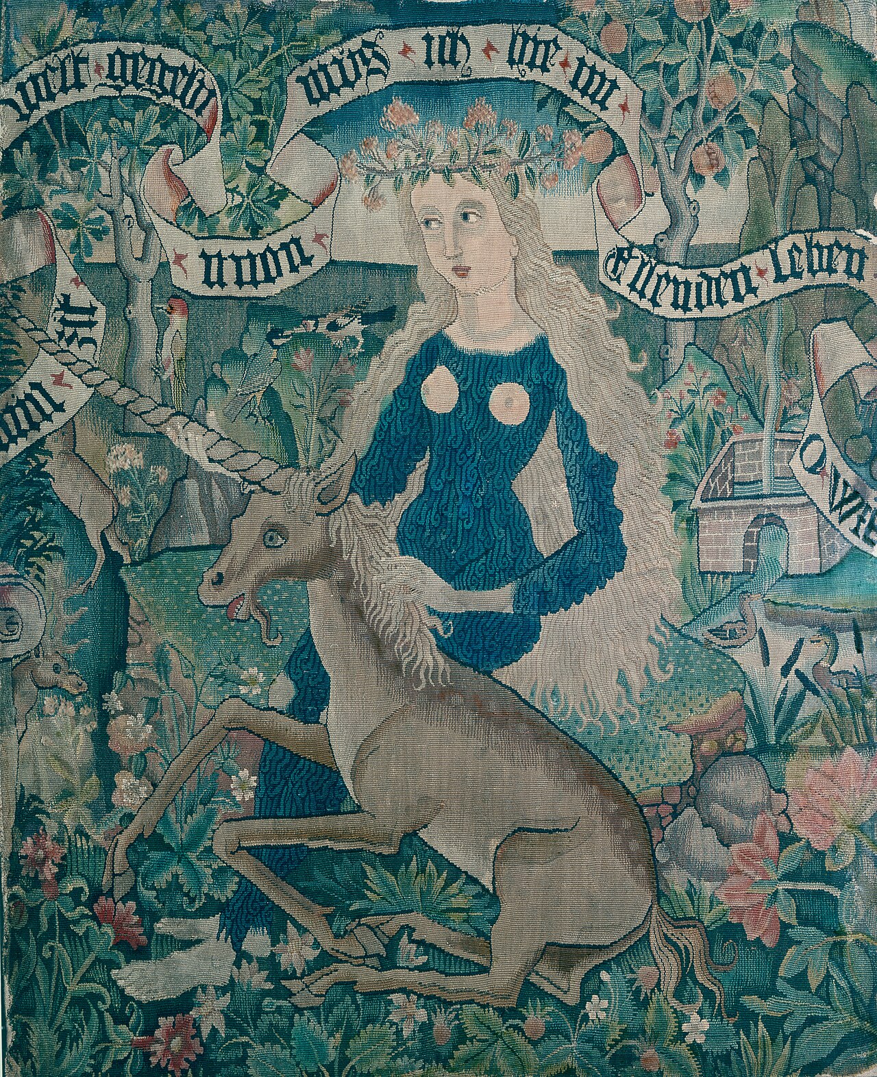 Wild woman with unicorn, tapestry, c. 1500–1510