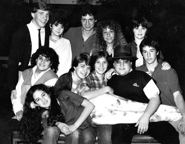 Keanu Reeves with friends at the Leah Posluns Theatre School, 1980