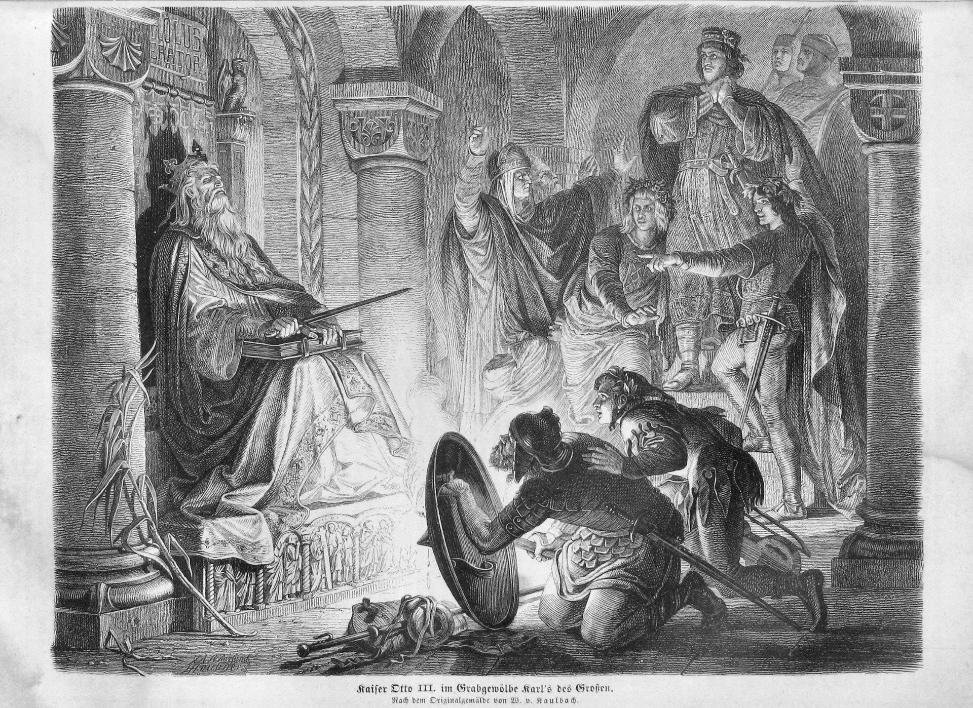 Opening of the tomb of Charlemagne